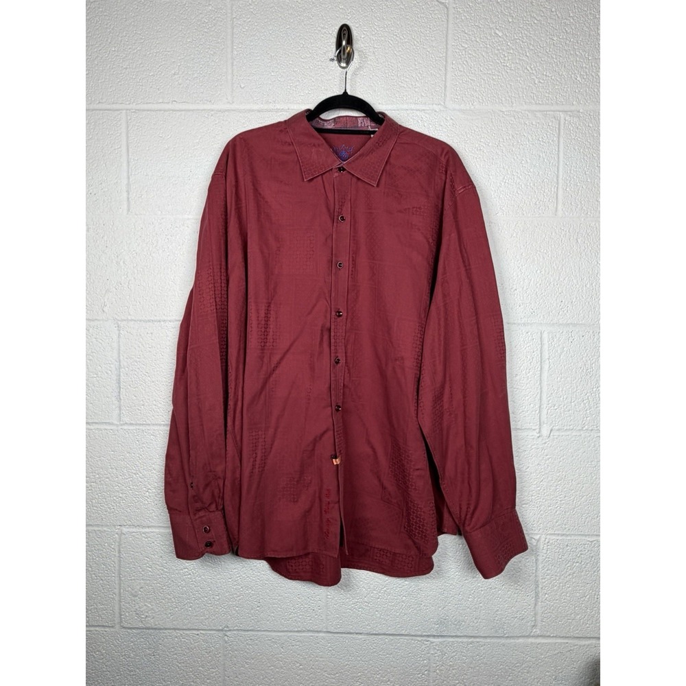 Robert Graham Shirt Mens 3XL Red Button Up Long Sleeve Classic Fit Casual READ